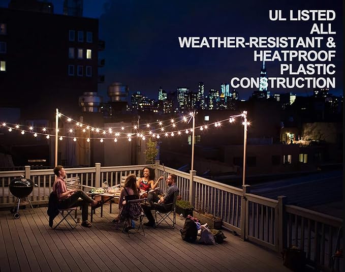 Lampat String Lights, LED 25 Light Bulbs 25Ft G40 Globe String Lights with Bulbs for Indoor/Outdoor Commercial Decor
