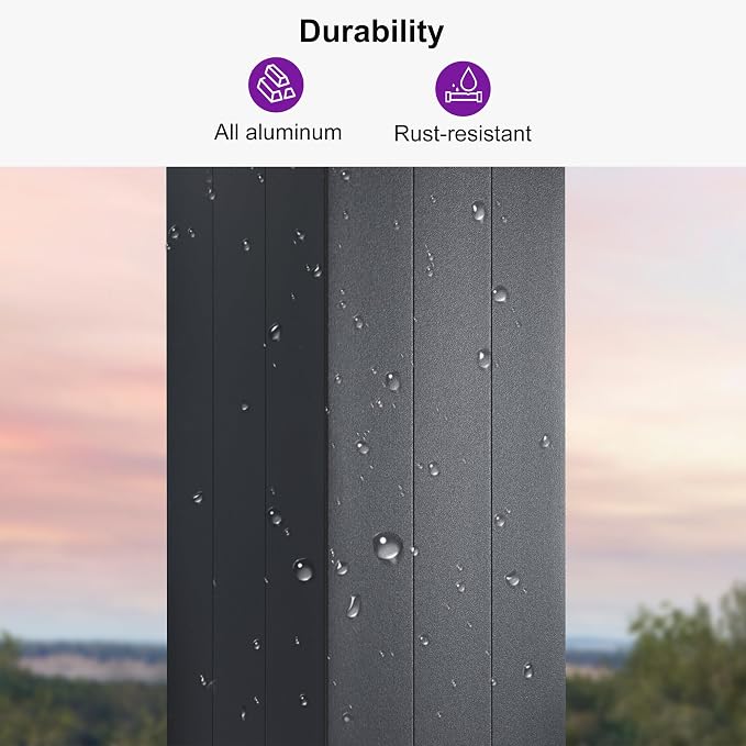 PURPLE LEAF Louvered Pergola 12' x 16' 94AS w/ 1W Side Shutter Wall Grey | Rainproof Gutters, Two Adjustable Roofs, 53Mph Wind Resistant, Plus Privacy Shutters (Total Seclusion), DIY-Friendly Design