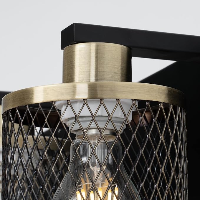 Bathroom Light Fixtures Black and Gold Vanity Lights 3 Lights Farmhouse Bathroom Vanity Light Vintage Design Wall Sconces Lighting for Mirror Attic Corridor Cellar Wall Lamps