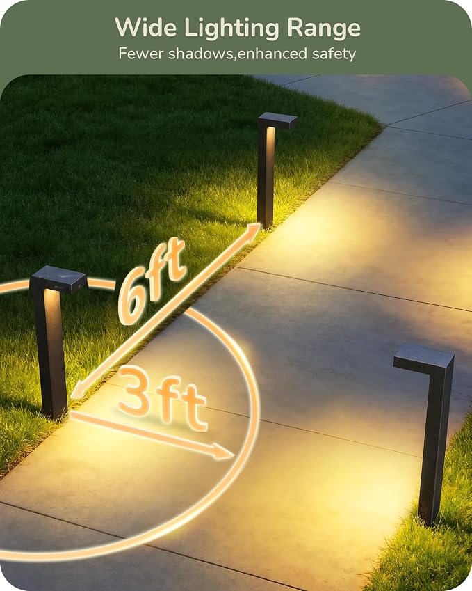 EDISHINE Low Voltage Pathway Light Wired, Outdoor Landscape Lighting 12pack | 3000K 3.2W 50,000Hrs, 12V, Modern Design, Cast-Aluminum, Waterproof for Walkway Garden