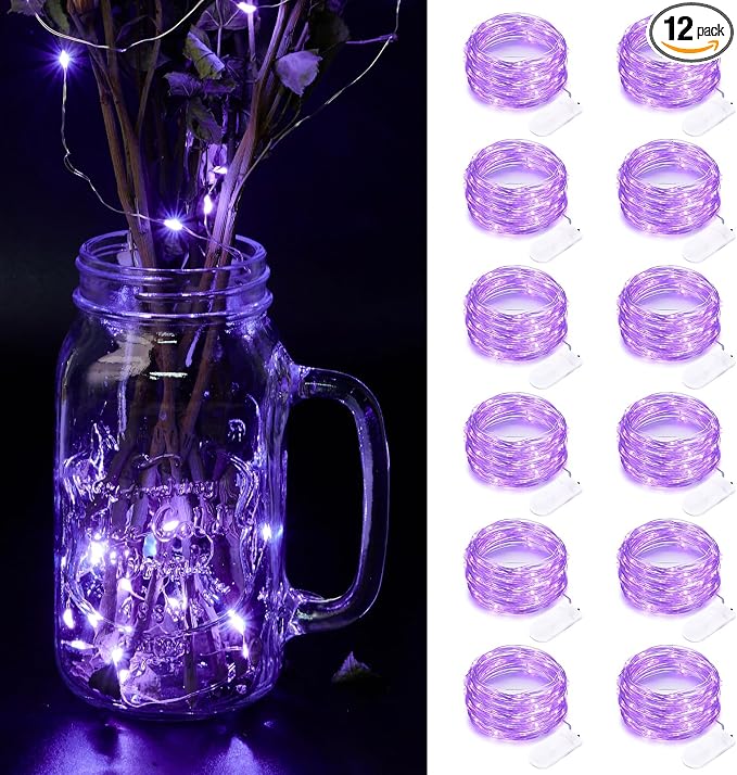 12 Pack Fairy Lights Battery Operated String Light，7FT 20LED Waterproof Silver Wire Christmas Lights Outdoor,Firefly Mini Light for Bedroom Party Birthday Wedding Indoor Decorations Home Decor | 7FT Waterproof Silver Wire Christmas Lights Outdoor, Fire...
