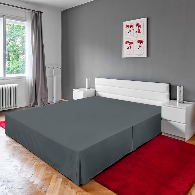 Utopia Bedding Queen Bed Skirt - 20 Pack - Soft Quadruple Pleated Ruffle - Easy Fit with 16 Inch Tailored Drop - Hotel & B&B Quality, Shrinkage and Fade Resistant (Queen, Grey)