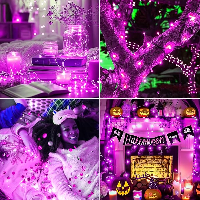 12 Pack Fairy Lights Battery Operated, 7ft 20 LED 3 Modes Speed Twinkle Mini String Lights Waterproof Silver Wire Firefly Starry Lights for Mason Jars Wedding Party Christmas Decorations