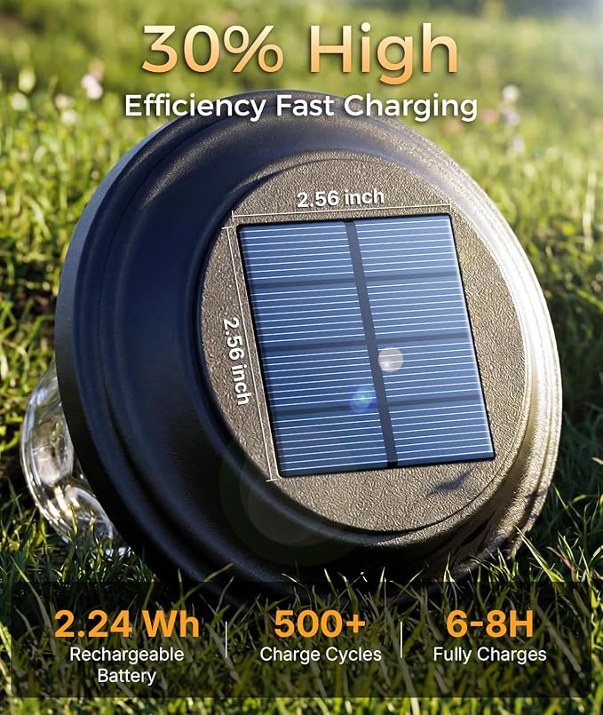 XMCOSY+ Solar Lights Outdoor, 4 Pack Solar Pathway Lights Outdoor | Long Lasting, Bright 40LM Metal Garden Light for Yard, Driveway, Walkway, Backyard, Auto On/Off (Warm/Cool White)