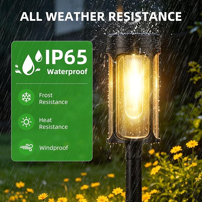 Solar Lights Outdoor, 12 Pack Waterproof IP65 Auto On/Off Solar Pathway Lights 3000K for Garden, Landscape, Path, Yard, Patio, Driveway,Walkway Decor, Landscape Lighting
