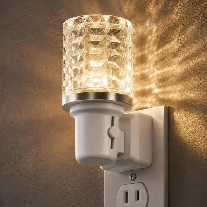 JandCase LED Night Light, Dimmable Night Lights Plug into Wall,Dusk to Dawn | Modern Nightlight, Auto On Off Light Sensor, 3000K Soft White Night Light 0-100LM Brightness, Bathroom Hallway Bedroom Decor