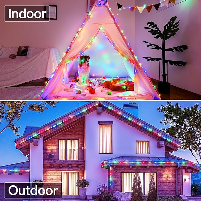 50ft LED Rope Lights Outdoor, String Lights with Remote, 8 Modes IP68Waterproof Timer Fairys Lights for Indoor Bedroom House Party Decorations (Multicolor)