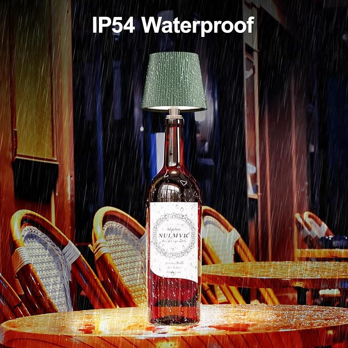 2 Pack Wine Bottle Lamps, 2026 New 3 Color Rechargeable Wireless Bottle Lamps, Bottle Light for Liquor Bottles with Touch Dimming for Parties, Restaurants & Home Decor（Dark Green）