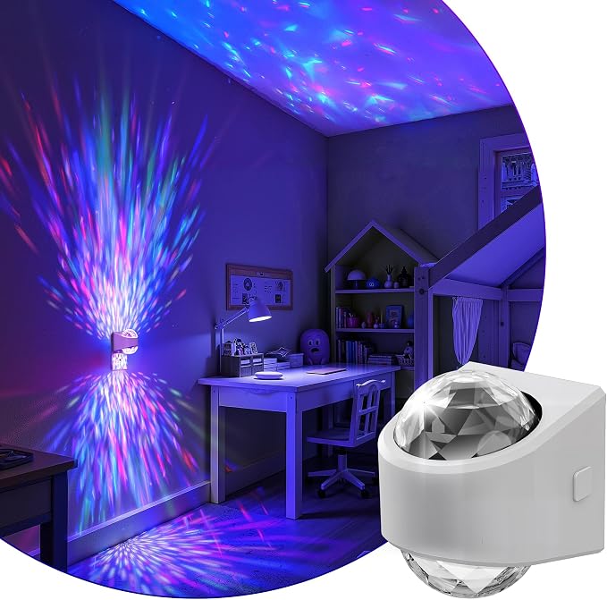 L LOHAS LED Night Light for Kids,Plug in Night Light with Light Sensor | Multi-Color Projector Light for Kids Playroom Ceiling Decor Home Theater Party