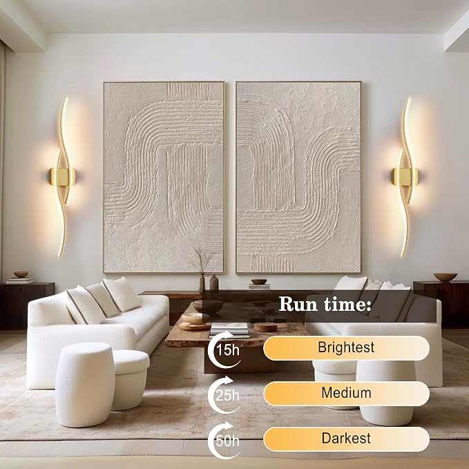 KARTOOSH Wireless Wall Sconces, Dimmable LED Sconce with Remote | Battery Operated Wall Sconce with 3 CCT Night-Light Timer Memory Modern Wall Sconces for Living Room, Hallway, Bedroom