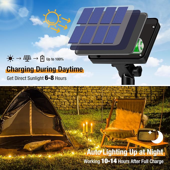 btfarm 2 Pack Solar String Lights Outdoor, Total 78FT 240LED Fairy Lights | Solar Twinkle Light Outside Waterproof, 8 Modes, Copper Wire Solar Powered for Christmas Garden Tree Wedding Party,Warm White