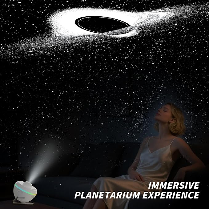Galaxy Projector, Star Projector Planetarium with 13 Disc for Bedroom Deko | 5K HD Projection • Dynamic Meteor • RGB Ambient Light Strip • Auto Timer • Expandable Slide Set • Gift for Kids & Adults