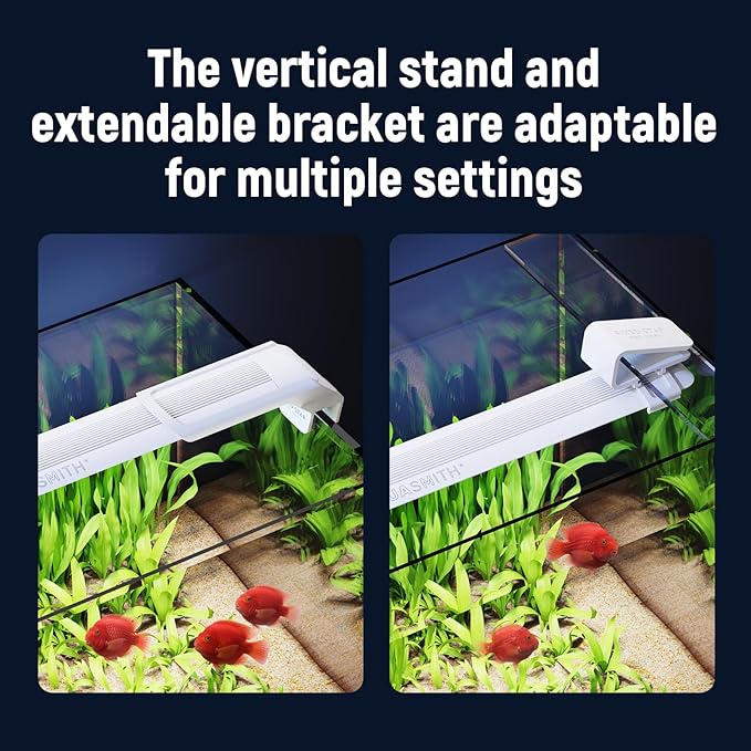 Aquarium Light,Fish More Red Water is Not,Specific Full Spectrum Fish Tank Light,Comes with Two Mounting Brackets, Timing Function, Memory Feature, Adjustable Brightness, IP68 (10IN)