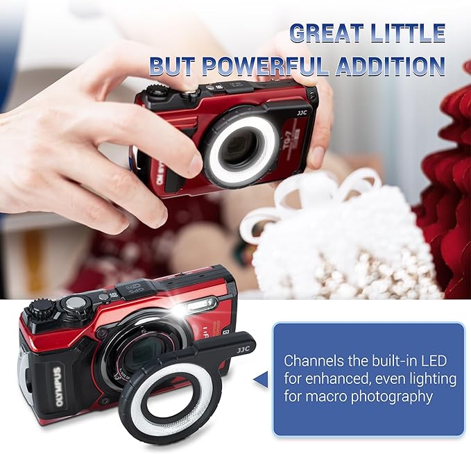 JJC LED Light Guide Ring for Olympus TG-7 TG-6 TG-5 TG-4 TG-3 TG-2 TG-1,Replace LG-1 Light Guide,Macro Guide Ring Light for Olympus Tough TG-7 TG-6 TG-5 TG-4 TG-3 TG-2 TG-1