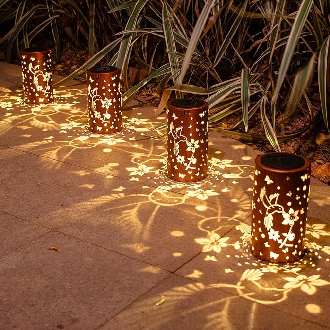 Mothers Day Gifts, 2 Pack Solar Lanterns Outdoor Waterproof Hummingbirds Birthday Gifts for Women Mom Grandma Garden Decor Hanging LED Decorative Light for Patio Yard Lawn Gardening Gifts