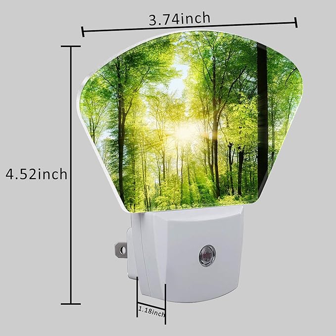 Light in The Lush Forest Night Light Plug into Wall, Sun Light Night Light with Dusk to Dawn Sensor for Kid Girls Boys Women Men Bedroom, Hallway, Kitchen, Bathroom, Stairs Decor