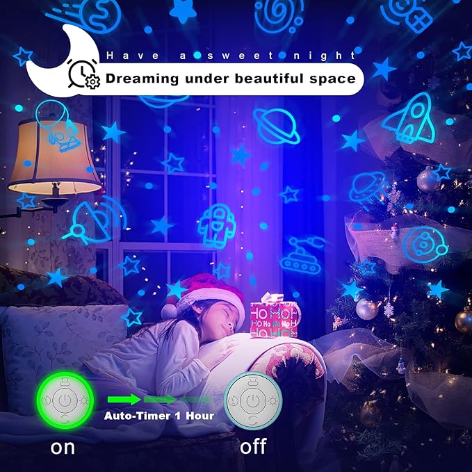 Astronaut Star Projector with Timer, 360 Degree Rotating Blue Halo Engergy Light Space Effect Kids Room Night Lights for Children Sleep Peacefully, Birthday Chritmas Gifts,Kids' Room décor