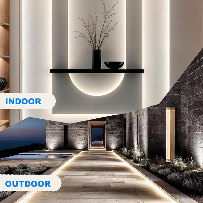 LED Rope Light, 24ft Waterproof Strip Landscape Lighting, Indoor Outdoor Connectable 5000K Cool White 120V Flexible Tube Lights for Home Decor, Garden, Patio, Yard, Holiday Christmas Decoration