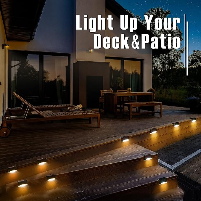 Solar Step Lights 20 Pack, Solar Powered Deck Lights of Waterproof LED for Stairs, Fence, Yard, Patio, and Pathway (Warm White)
