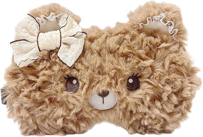PERFECTSIGHT Cute Sleep Eye Masks (Coffee Lace Bear)
