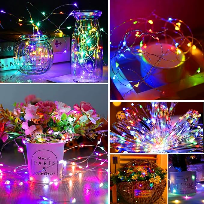 ZGWJ Fairy Lights Battery Operated, 24 Pack Colorful Twinkle String Lights 20 LED 7FT Mini LED Lights for Bedroom Decor, Easter, Halloween, Christmas, Wedding Party Indoor and Outdoor Decorations