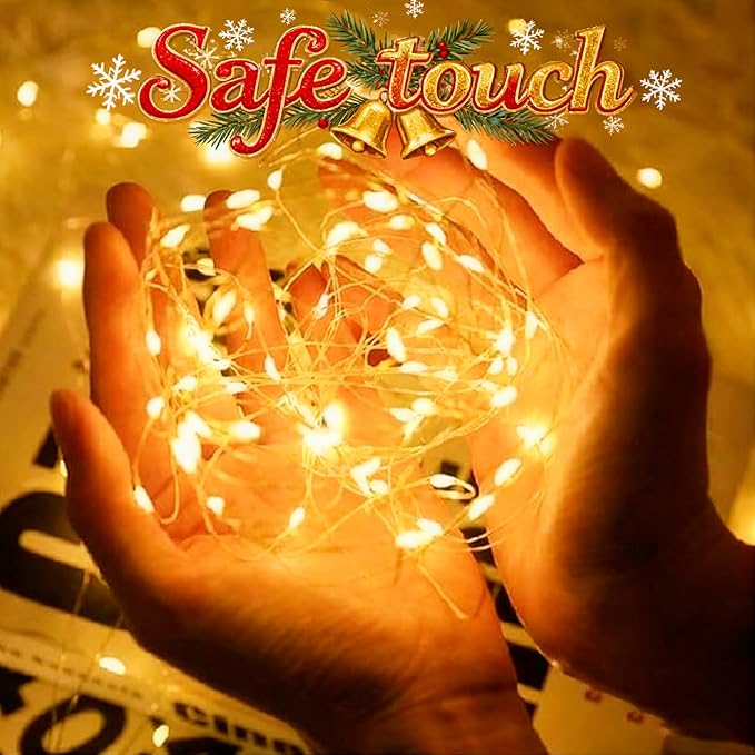 Honche 2 Pack Fairy Lights Battery Operated with Timer 6.65FT/Pack 20LED Twinkle Lights Copper Wire String Lights Battery Powered for Indoor DIY Wedding Party Holiday Christmas Decoration