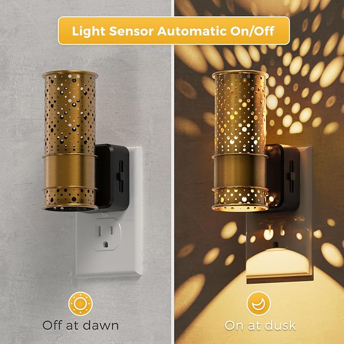 L LOHAS LED Night Light, 2 Pack Dimmable Night Lights Plug into Wall | Vintage Nightlight with Light Sensor, Soft White, 0-100LM Plug in Aesthetic Night Light for Adults Bathroom Hallway Gift