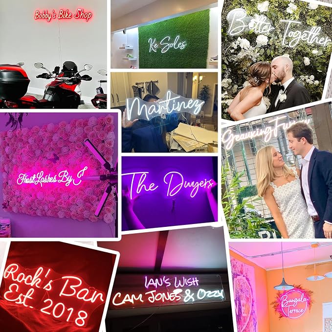 Custom LED Neon Sign, Personalized Wall Decor for Celebrate & Home | Customize your text or logo size from 10" to 60", Holiday party wedding gifts, Personalised business logo, Kids Room decor