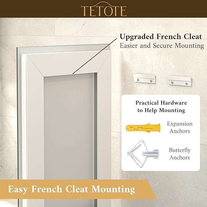 LED Bathroom Mirror 30 x 36 Front and Backlit Lighted Bathroom Vanity Mirror with Brighter Lights 3-Color Dimmable Led Anti Fog Light up Mirror, Waterproof, Shatterproof Tempered Glass