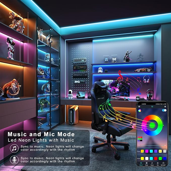 GANZQH 190FT RGB Led Lights for Bedroom with Remote & App Control, 2 * 95FT | Music Sync Color Changing Led Light Strip DIY Led Lights for Room, Christmas, Home Decor, Gaming Accessories