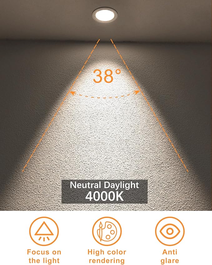 12 Pack MR16 LED Bulbs, 50 Watt Equivalent Landscape Light Bulbs, 4000K Neutral White 5W GU5.3 MR16 12V Spotlight Bulb, 38 Degree Beam Angle for Landscape, Recessed, Track Lighting