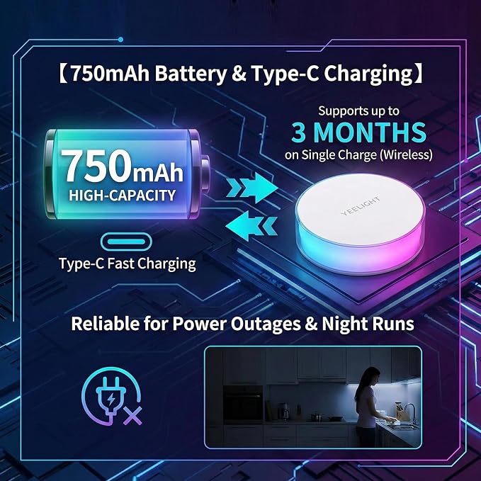 YEELIGHT Night Light, Motion Sensor Night Lights for Kids, USB-C Rechargeable Magnetic Nightlight with 11 RGB Scenes, Nursery Night Light, LED Nightlight for Bedroom, Hallway, Stairs, Bathroom
