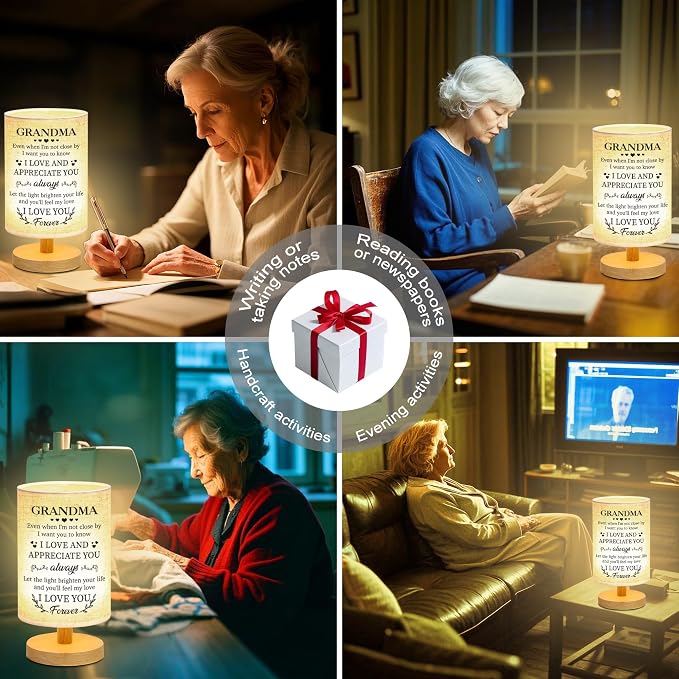 WSYEAR Birthday Gifts for Grandma from Grandkids, Grandma Birthday Gifts Table Lamp for Grandmother Nana Birthday Unique Grandma Gifts