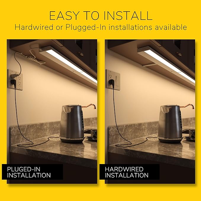 Getinlight 18-inch 3 Color Levels LED Under Cabinet Lighting, Hardwired or Plugged-in, Selectable White 2700K/3000K/4000K, Dimmable, Bronze Finished, IN-0210-2-BZ