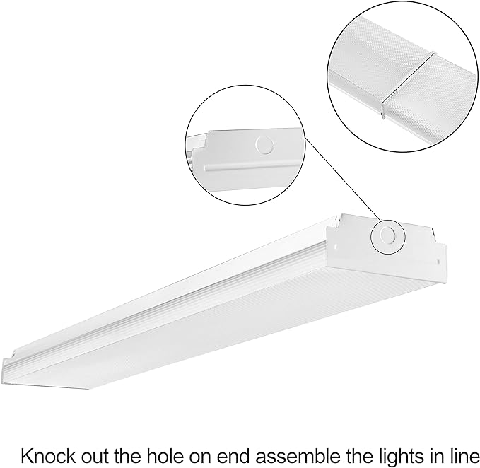 4FT LED Wraparound 40W Wrap Light, 4400lm, 4000K Neutral White, 4 Foot Shop Lights for Garage, 48 Inch LED Light Fixtures, Fluorescent Tube Replacement, 4 Pack