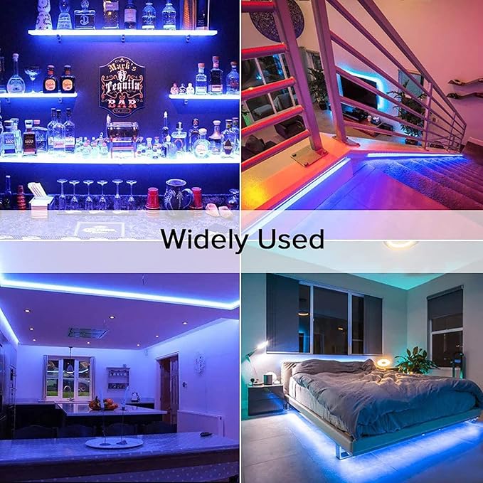 24V COB LED Strip Light Blue 5M/16.4ft 2400LEDs Uniform Glow Flexible IP20 Not Waterproof LED Tape Lights for DIY Cabinet Bedroom Kitchen Home Decor(No Power Supply)