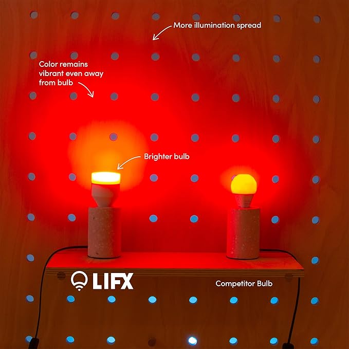 LIFX Smart Light Bulbs A19 E26 (2 Pack), Color Changing RGB + Warm White 1100 Lumens Tunable LED, 11W, Matter Compatible, Apple HomeKit, Alexa & Google Home, Dimmable