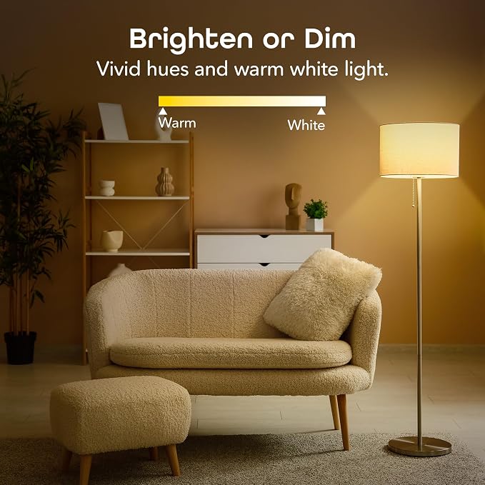 Geeni Smart LED Light Bulb A19 Wi-Fi Dimmable Soft White 800 Lumens, 3-Pack | Dimmable, no hub required, works with Alexa & Google Home