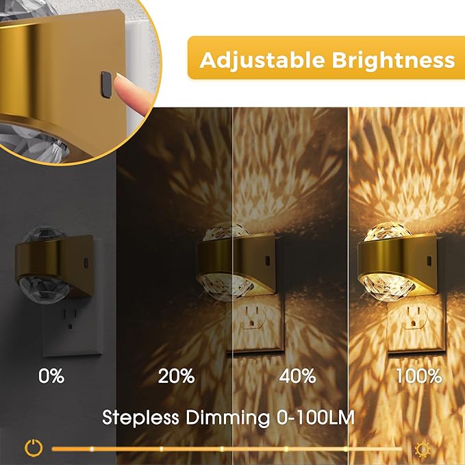 L LOHAS LED Projector Night Light,Night Lights Plug into Wall,Plug in Night Light with Dusk to Dawn Sensor,3000K Soft White,Projector Nightlight for Bathroom Bedroom Hallway