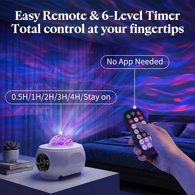 Northern Lights Projector, 16-Color Ocean Wave Galaxy Projector for Bedroom & Home Spa, Water Lamp Room Decor, Remote & Timer, Aesthetic Shower Light Gifts for Women Teen Girls Kids