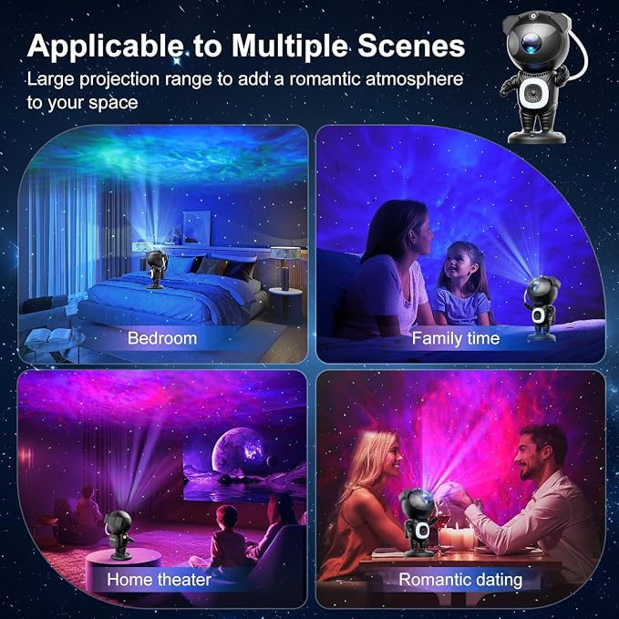 Galaxy Projector, Star Projector for Bedroom, Night Lights for Kids Room, White Noise, Bluetooth Speaker, Ceiling Projector, Room Decor, Gifts for Easter, Girls, Boys, Adults, Birthday