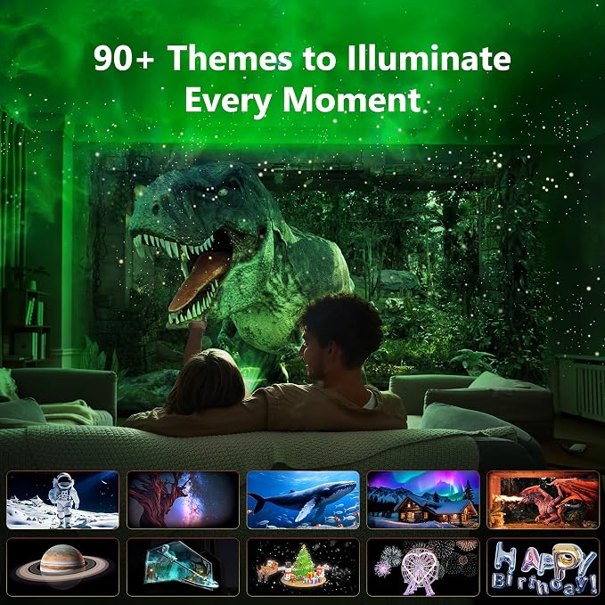 Brizled Projector Galaxy Light Pro, 4K Glasses-Free 3D LED Night Lamp Ocean | Holographic Planetarium Bedroom Star Light with 90+ Dynamic Themes; Stereo Bluetooth Speaker; Remote Nebula Light for Ceiling
