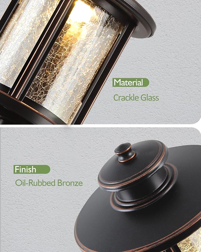 LITFIT Low Voltage Landscape Lighting, 6-Pack LED Pathway Lights Outdoor | 12V 3.4W 155LM 3000K Oil-rubbed Bronze Landscape Path Lights with Crackled Glass, Waterproof Aluminum for Walkway Garden Yard