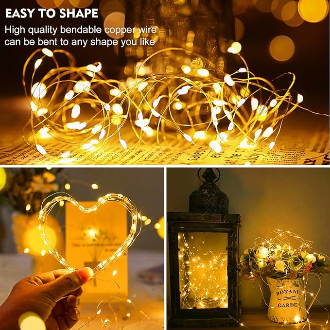 ZGWJ 8 Pack Warm White Fairy Lights, Mini String Lights | Battery Operated 7 FT 20 LED Waterproof 3 Modes for DIY, Parties, Wedding, Halloween, Christmas Decoration