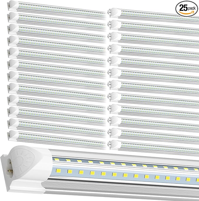 SHOPLED (25-Pack) 4FT LED Shop Light, 45W 6300LM 6000K V Shape | Linkable T8 LED Tube Lights Fixture, 4 Foot Shop Lights for Workshop, Garage, Warehouse, Basement, ETL Listed