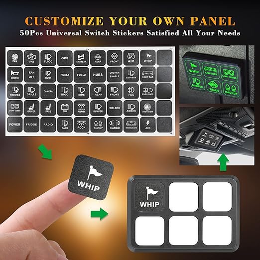 6 Gang Switch Panel, Niking Auto Universal Circuit Control Box Relay System On-Off Button Switch Pods LED Car Touch Switch Kit for Trucks Marine Boat ATV UTV SUV Camper