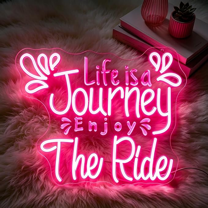 Positive Neon Lights Signs Neon Sign Led Sign Light for Wall Decor | Life Is A Journey Neon Sign for Room Decor,Positive Decoration,Motivational Wall Decor,Gift,5V USB Powered