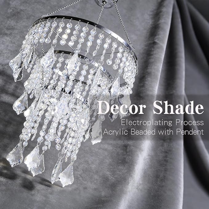Acrylic Chandeliers Lampshade - Mini Beaded Light Fixture - Crystal Pendant Ceiling Light Shade for Wedding/Bedroom/Hallway/Bathroom