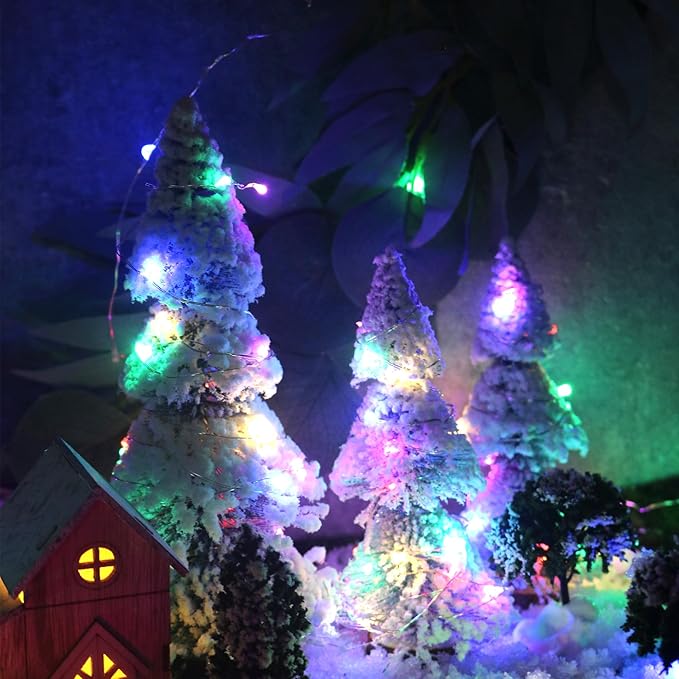 12 Pack Fairy Lights Battery Operated with Timer 6.5feet Silver Wire 20 LEDs Waterproof 8 Modes Twinkle Lights,Garden Bedroom Wedding Christmas Party Mason Jar Decor Celebration Lighting (Multicolor)