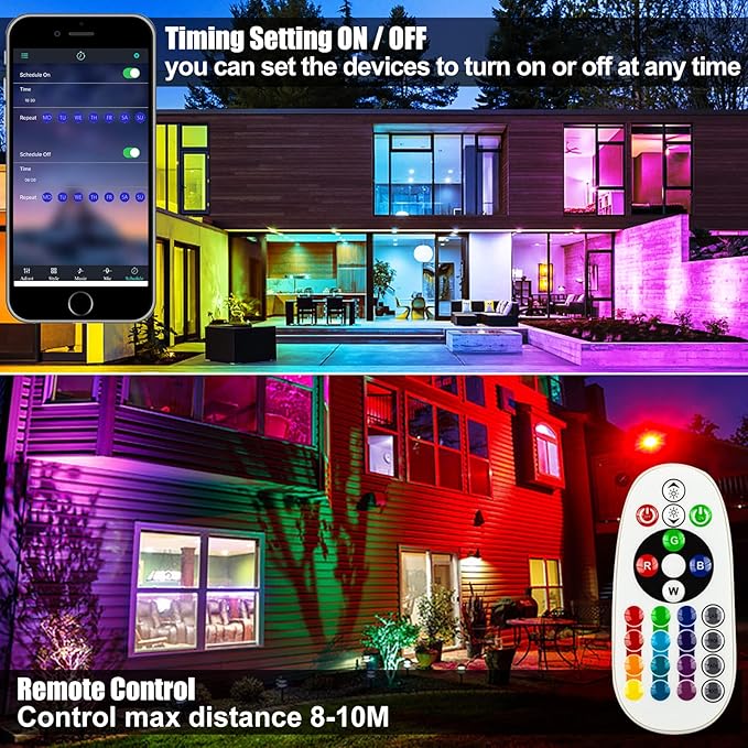 50W RGB Wall Washer Light, RGB Light bar, Warm 3000K & 16 Million Colors&Timing& Music Sync, with Remote & APP Control, for Commercial Lighting, Birthday Party, Garden Lighting, Wall Display